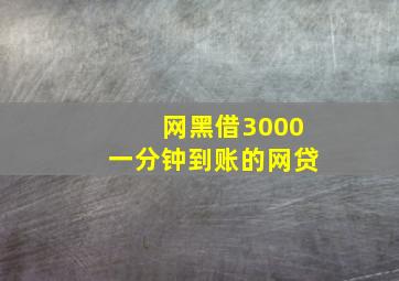 网黑借3000一分钟到账的网贷