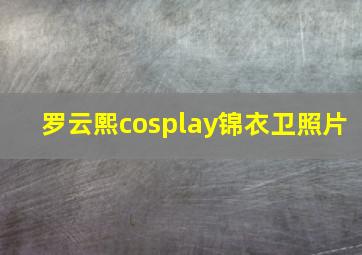 罗云熙cosplay锦衣卫照片