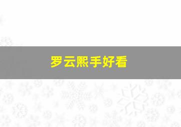 罗云熙手好看