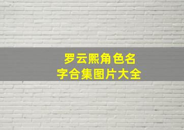 罗云熙角色名字合集图片大全