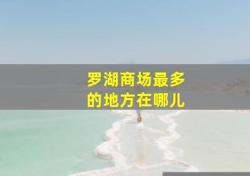 罗湖商场最多的地方在哪儿