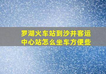 罗湖火车站到沙井客运中心站怎么坐车方便些