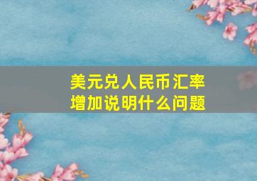 美元兑人民币汇率增加说明什么问题