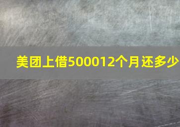 美团上借500012个月还多少