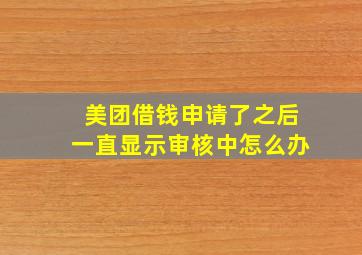 美团借钱申请了之后一直显示审核中怎么办