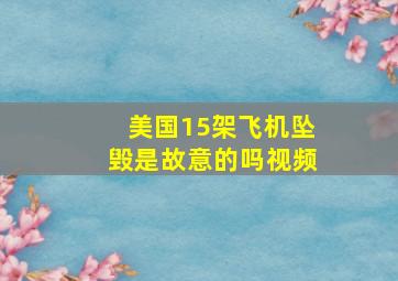 美国15架飞机坠毁是故意的吗视频