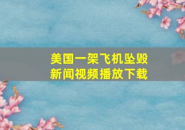 美国一架飞机坠毁新闻视频播放下载