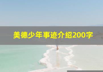 美德少年事迹介绍200字