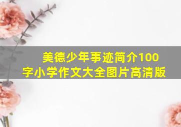 美德少年事迹简介100字小学作文大全图片高清版