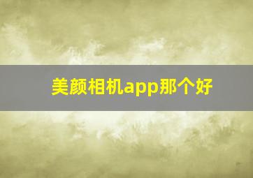 美颜相机app那个好