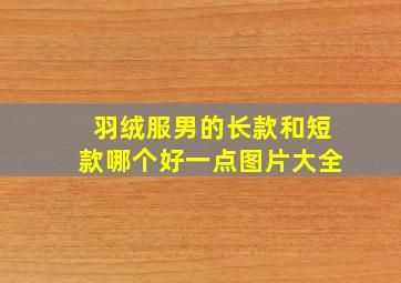 羽绒服男的长款和短款哪个好一点图片大全