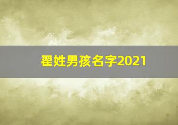 翟姓男孩名字2021