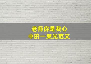 老师你是我心中的一束光范文