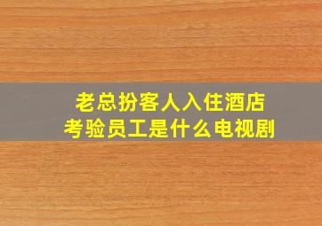 老总扮客人入住酒店考验员工是什么电视剧