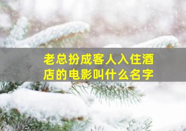 老总扮成客人入住酒店的电影叫什么名字