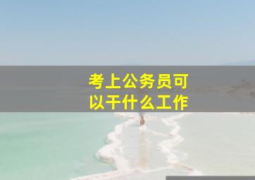 考上公务员可以干什么工作