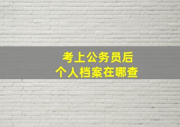 考上公务员后个人档案在哪查