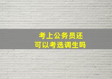 考上公务员还可以考选调生吗