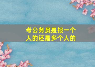 考公务员是报一个人的还是多个人的