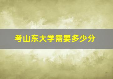 考山东大学需要多少分