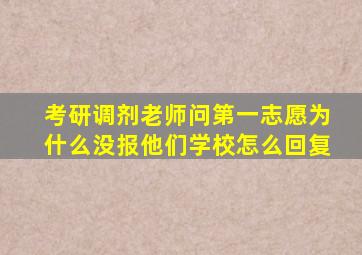 考研调剂老师问第一志愿为什么没报他们学校怎么回复