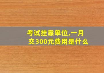 考试挂靠单位,一月交300元费用是什么