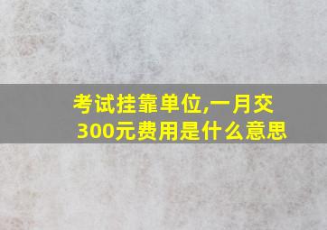 考试挂靠单位,一月交300元费用是什么意思