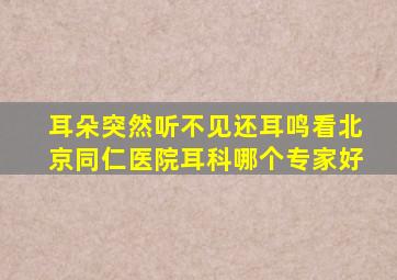 耳朵突然听不见还耳鸣看北京同仁医院耳科哪个专家好