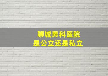 聊城男科医院是公立还是私立