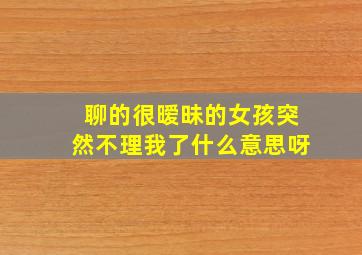 聊的很暧昧的女孩突然不理我了什么意思呀