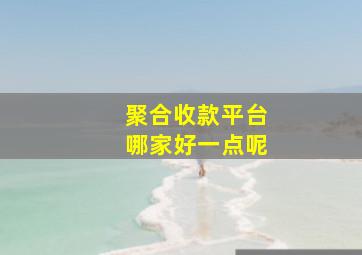 聚合收款平台哪家好一点呢