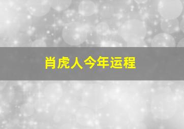 肖虎人今年运程