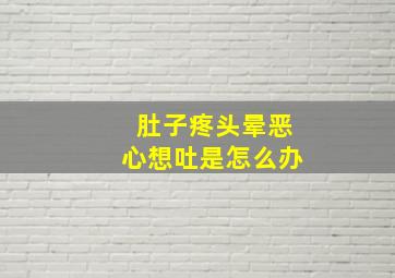 肚子疼头晕恶心想吐是怎么办