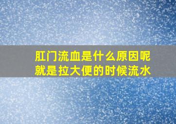 肛门流血是什么原因呢就是拉大便的时候流水