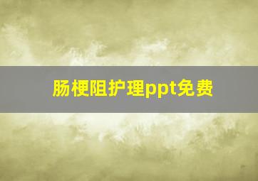 肠梗阻护理ppt免费