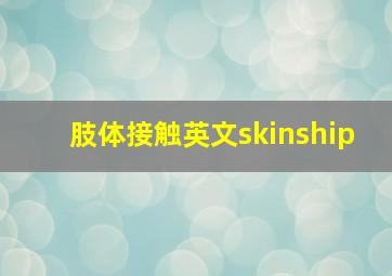 肢体接触英文skinship