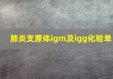 肺炎支原体igm及igg化验单