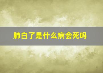 肺白了是什么病会死吗