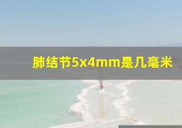 肺结节5x4mm是几毫米