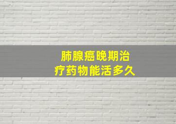 肺腺癌晚期治疗药物能活多久