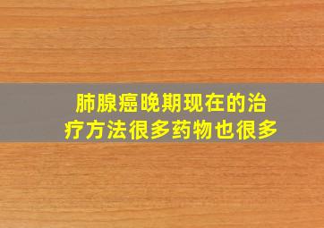 肺腺癌晚期现在的治疗方法很多药物也很多