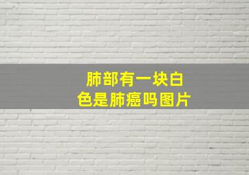 肺部有一块白色是肺癌吗图片