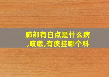 肺部有白点是什么病,咳嗽,有痰挂哪个科