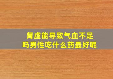 肾虚能导致气血不足吗男性吃什么药最好呢