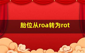 胎位从roa转为rot