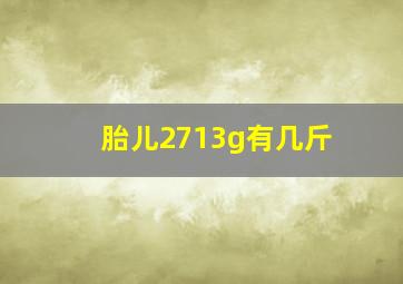 胎儿2713g有几斤