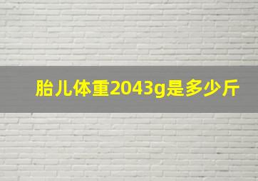 胎儿体重2043g是多少斤