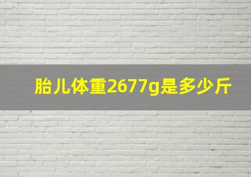 胎儿体重2677g是多少斤