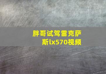 胖哥试驾雷克萨斯lx570视频