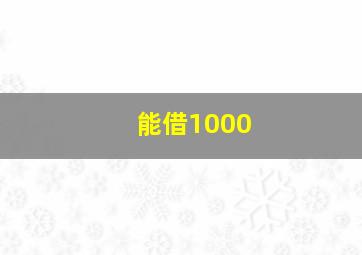 能借1000